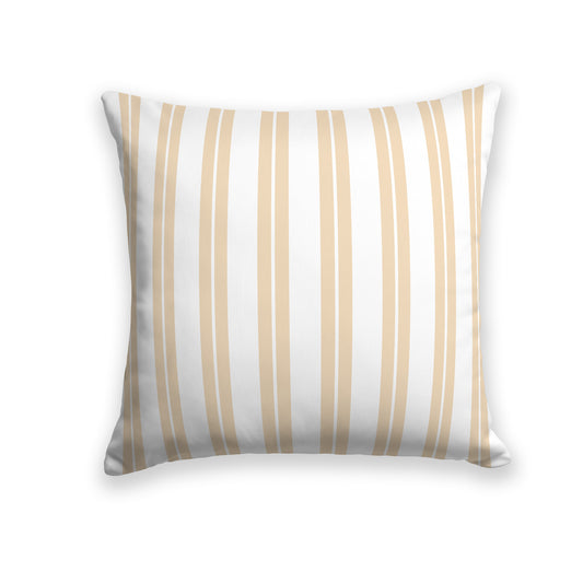 White Throw Pillow with Gold Multistripe Pattern on Front #CUSP-1163-071
