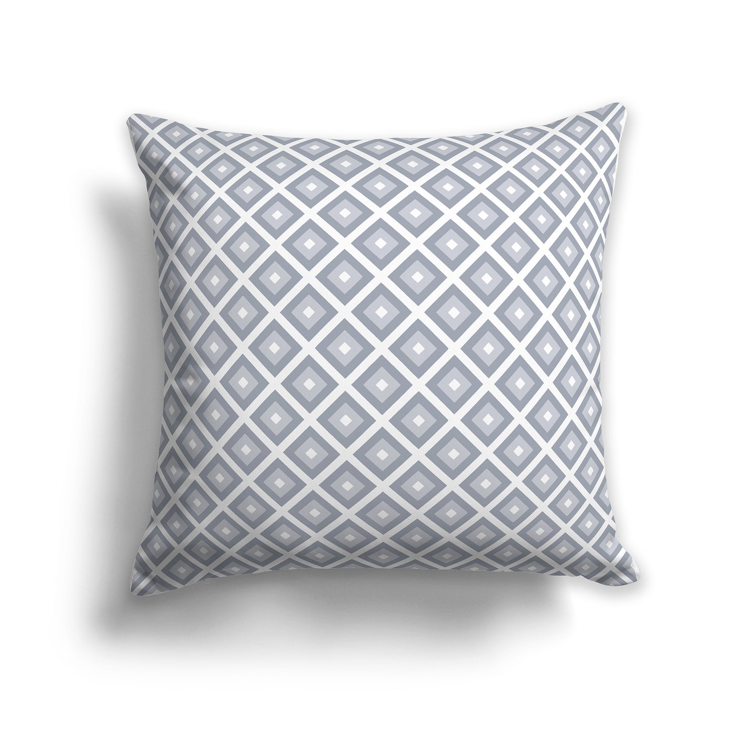 26 inch Throw Pillow with Two-tone Grey and White Square Repeat Pattern