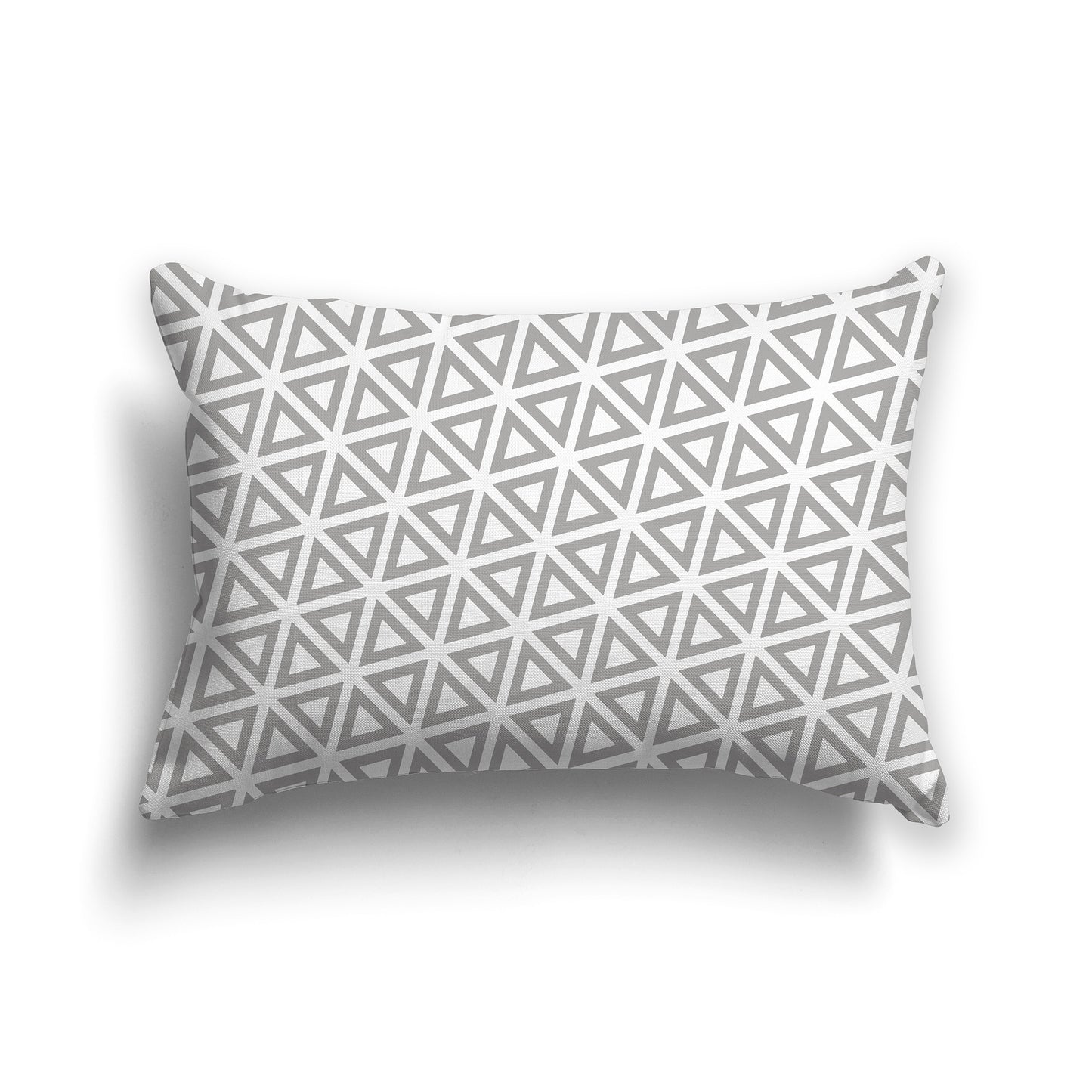 20x14 inch Lumbar Throw Pillow with Medium Grey and White Triangle Repeat Pattern