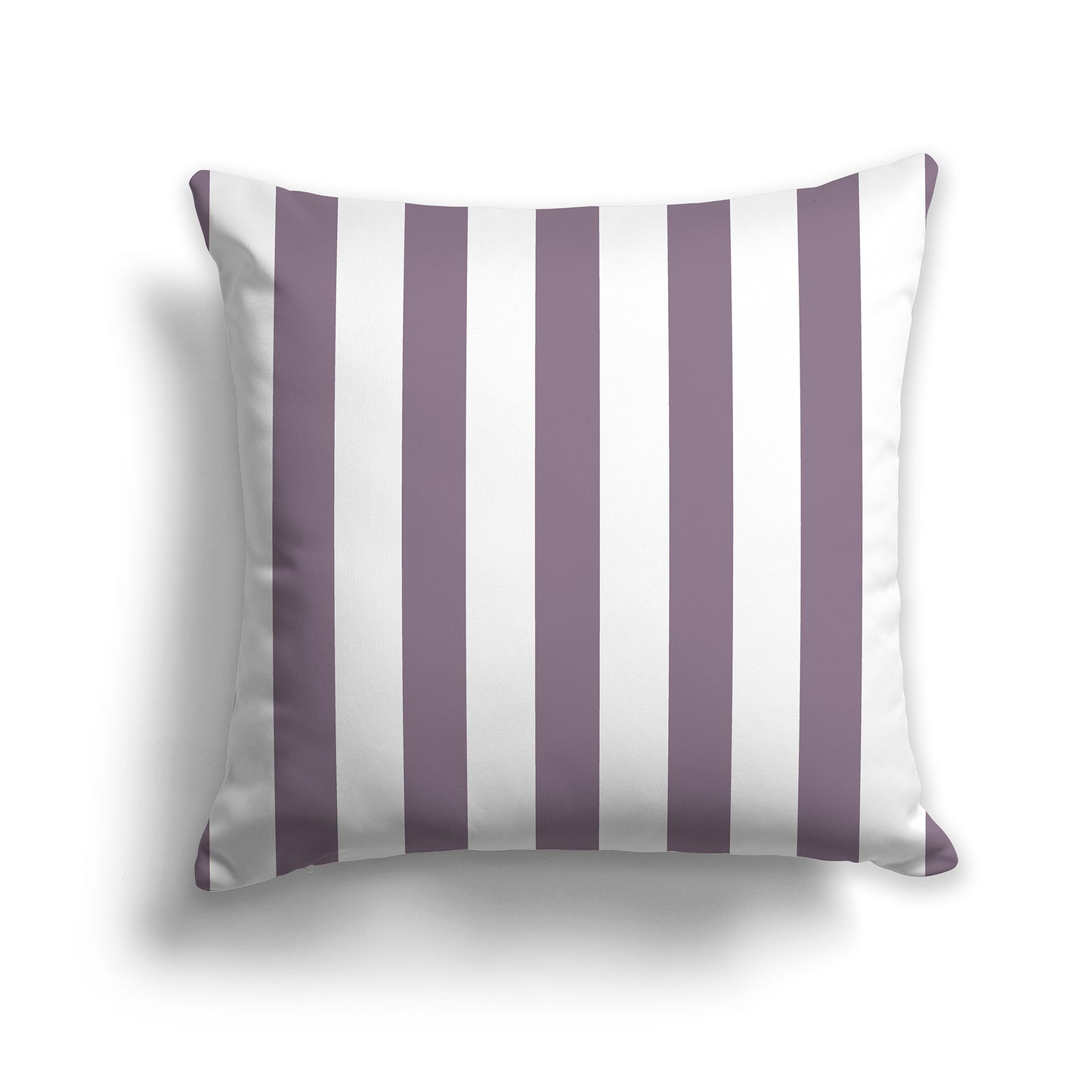 16 inch Throw Pillow with Thick Purple and White Vertical Bars