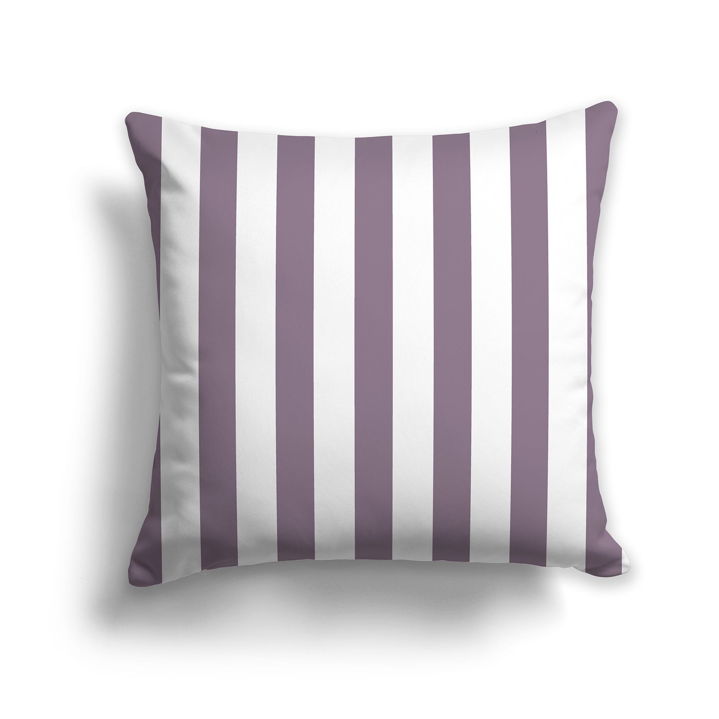 18 inch Throw Pillow with Thick Purple and White Vertical Bars