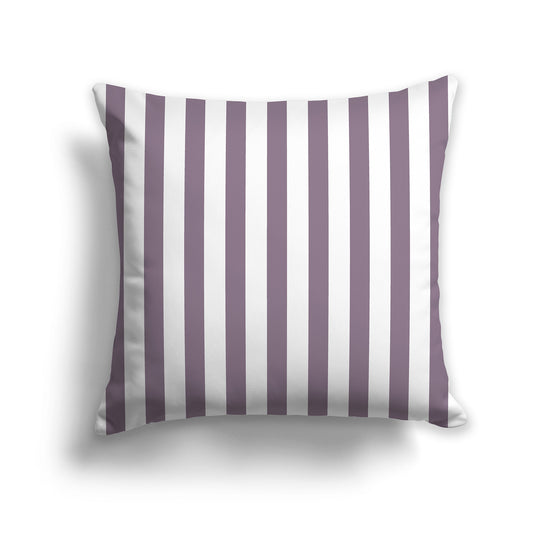 26 inch Throw Pillow with Thick Purple and White Vertical Bars