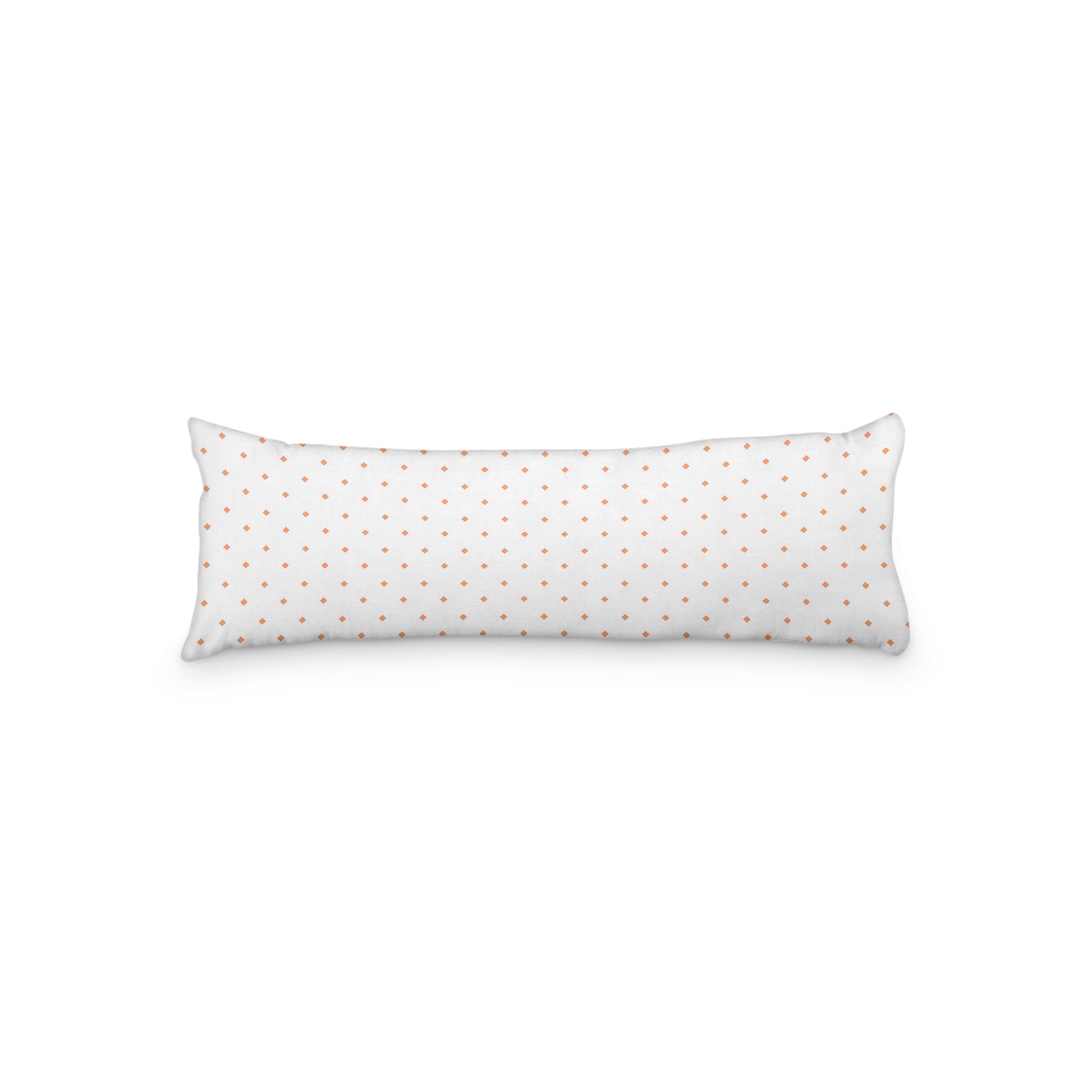 White Microfiber Body Pillow with Orange Diamonds, MFBP-1181-101,  20 x 54 inches