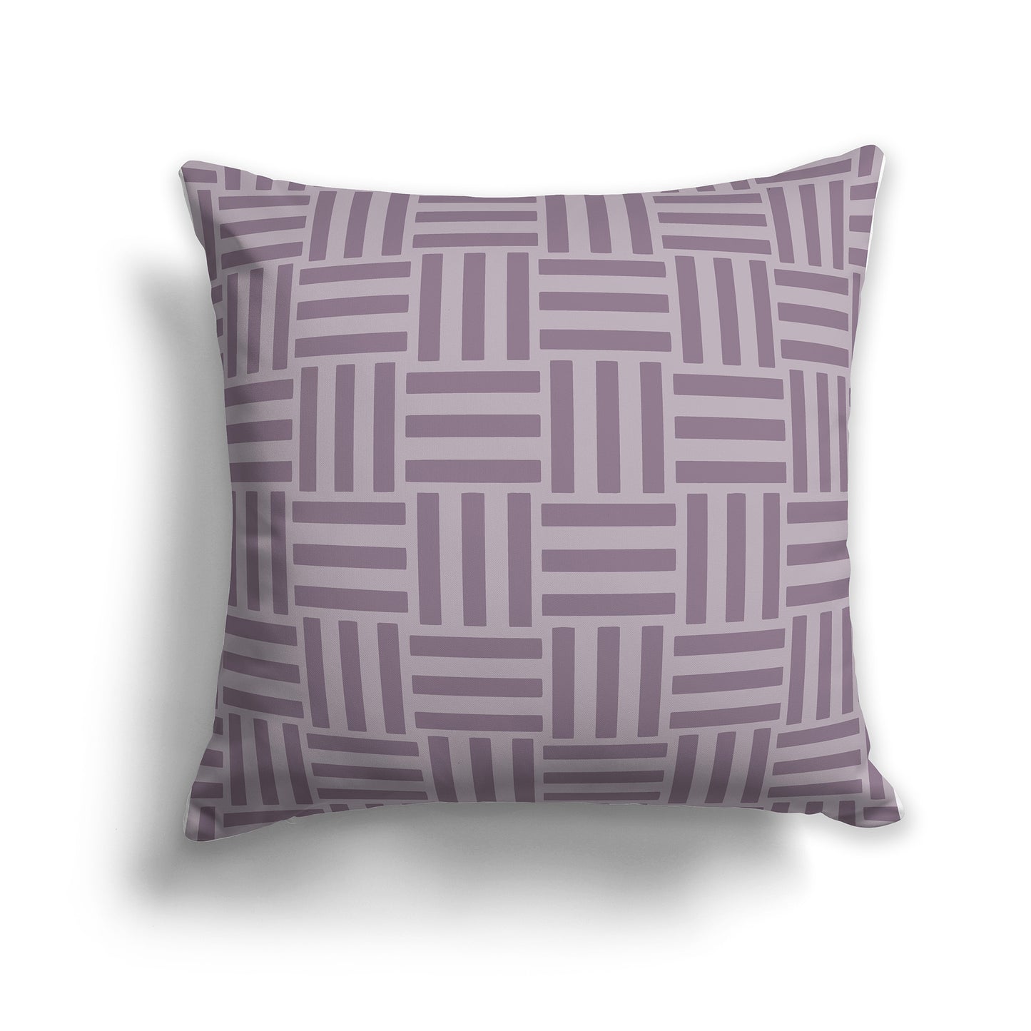 14 inch Throw Pillow with Two-tone Purple Basket Weave Pattern