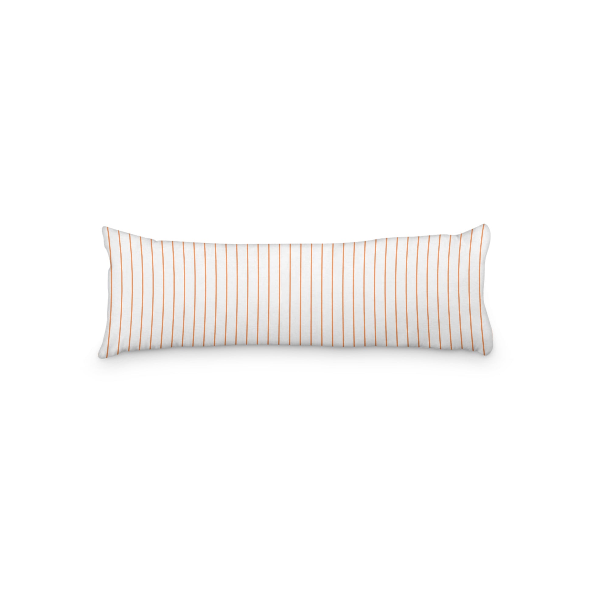 White Microfiber Body Pillow with Fine Orange Stripes, MFBP-1181-151,  20 x 54 inches