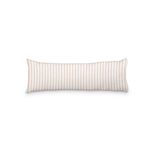 White Microfiber Body Pillow with Fine Orange Stripes, MFBP-1181-151,  20 x 54 inches