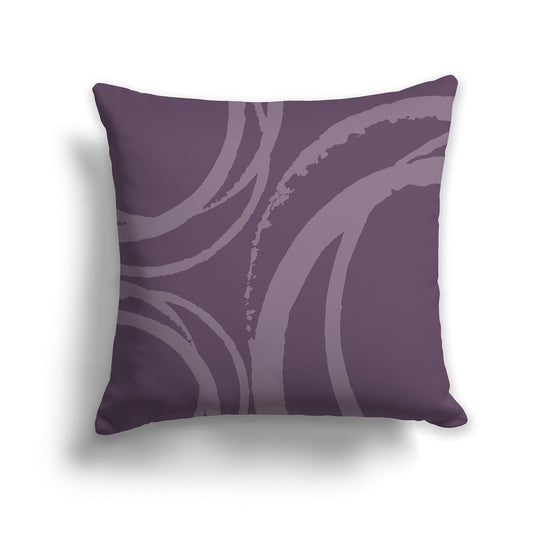 Purple Square Throw Pillow with Medium Purple Abstract Circles