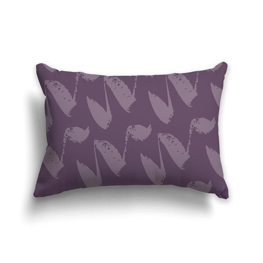 Purple Throw Pillow with Medium Purple Squiggle Pattern on Both Sides | Faux Suede | 20 x 14 inches