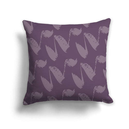 Square Throw Pillow with Medium Purple and Purple Squiggle Pattern