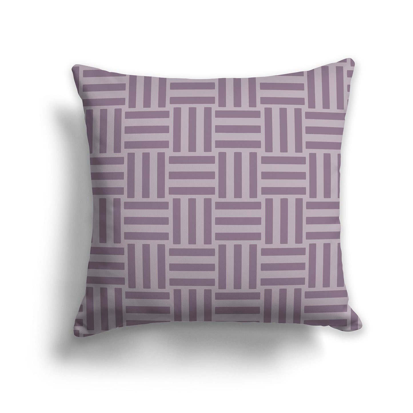 14 inch Throw Pillow with Two-tone Purple Basket Weave Pattern