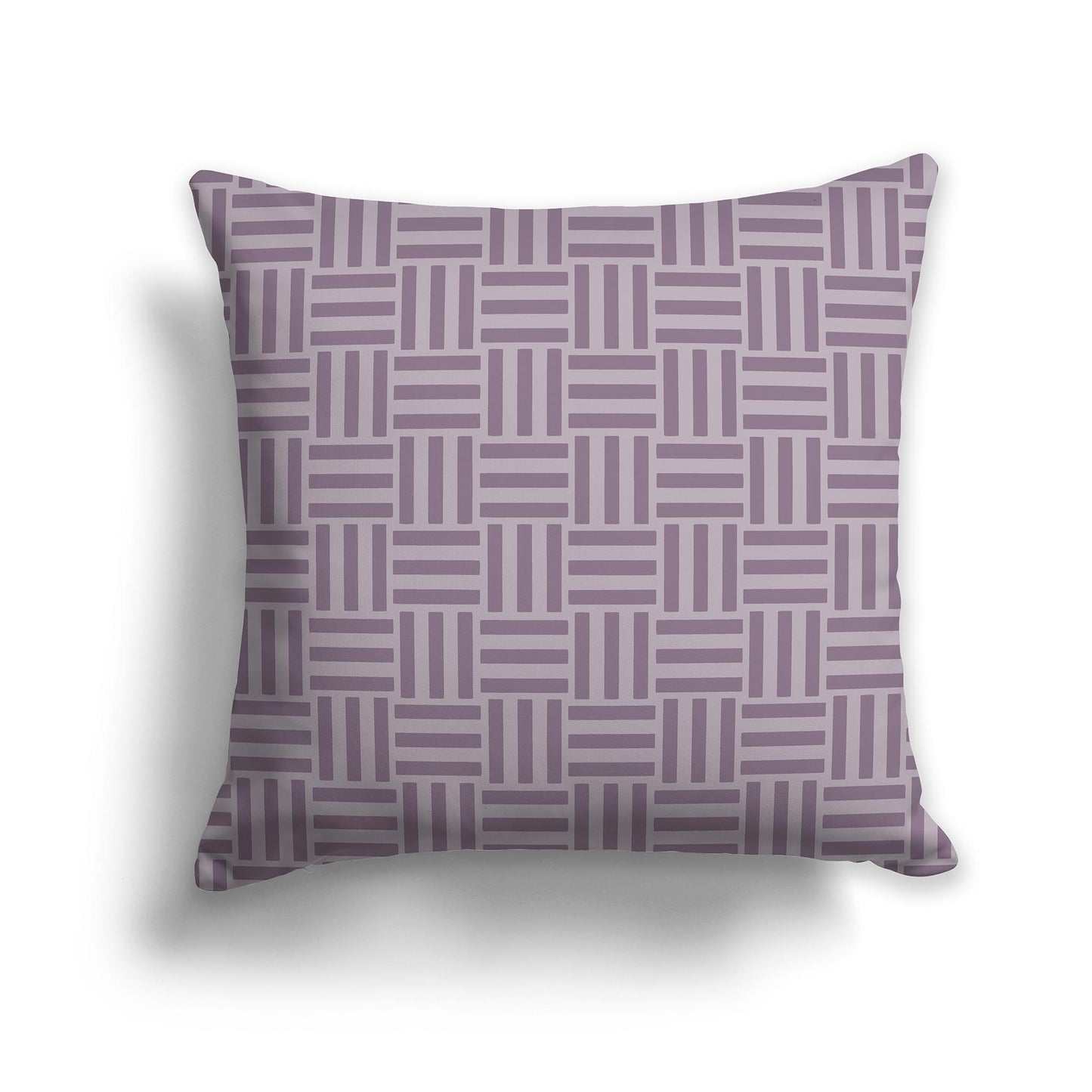 20 inch Throw Pillow with Two-tone Purple Basket Weave Pattern