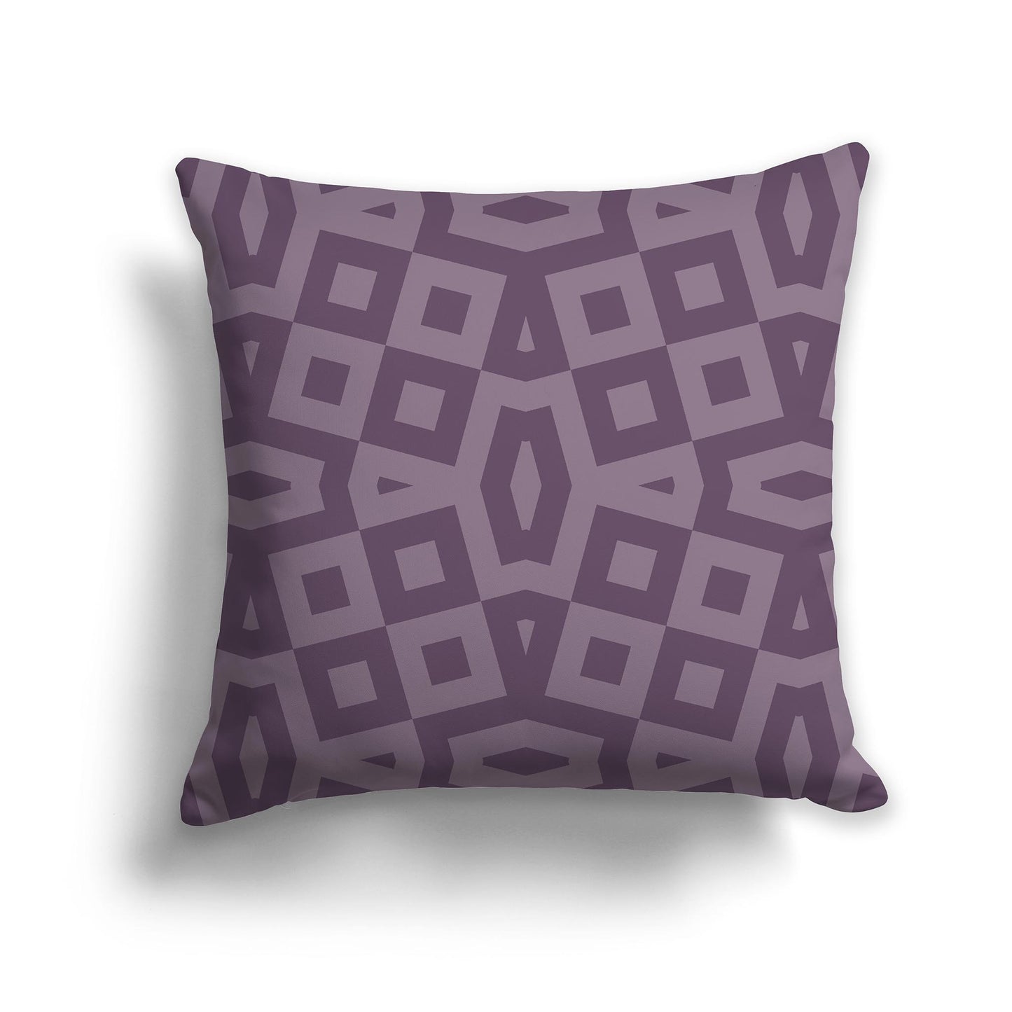 14 inch Throw Pillow with Two-tone Purple Geometric Pattern