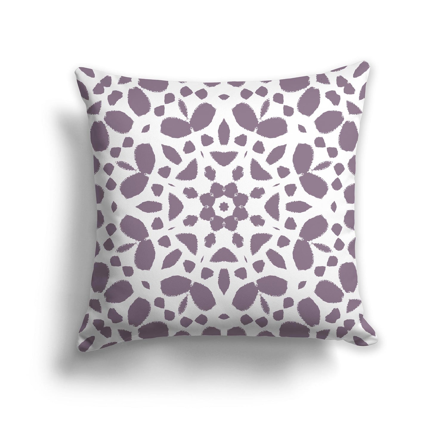 Square Throw Pillow with Large Medium Purple and White Circular Graphic
