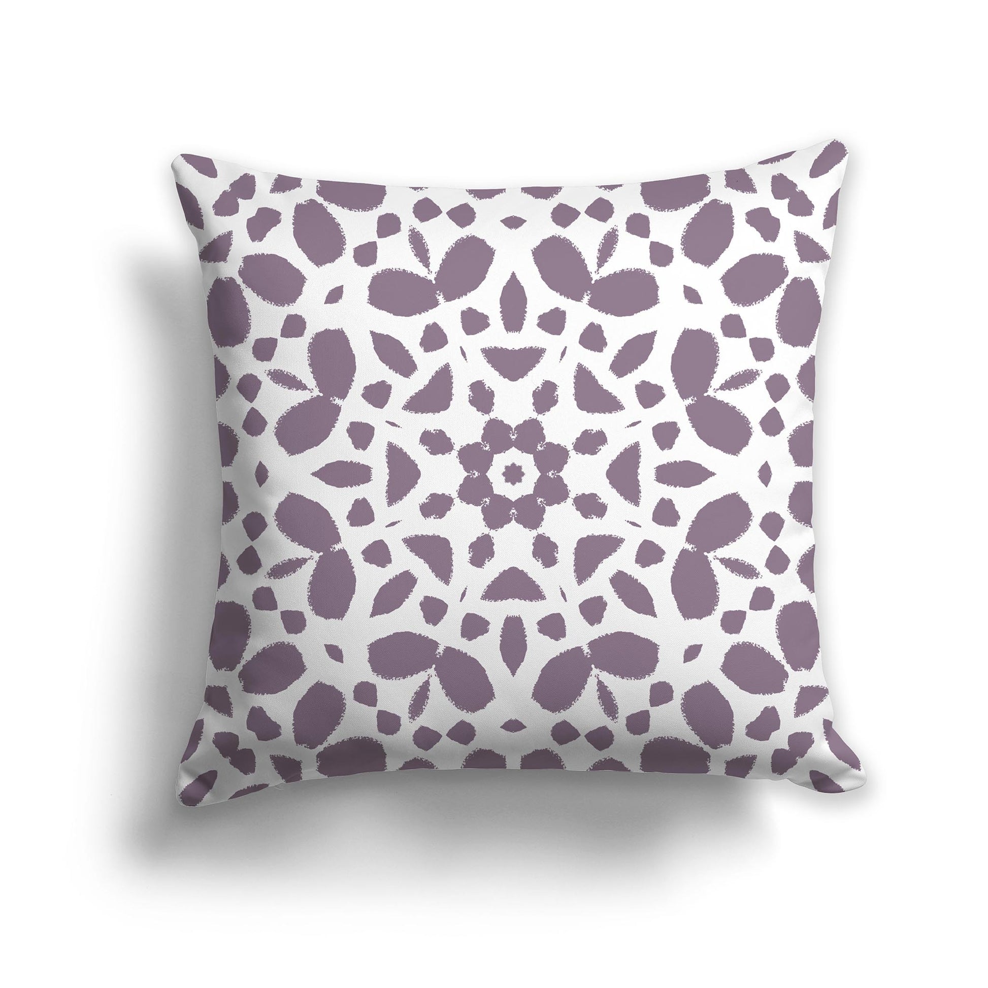 Square Throw Pillow with Large Medium Purple and White Circular Graphic