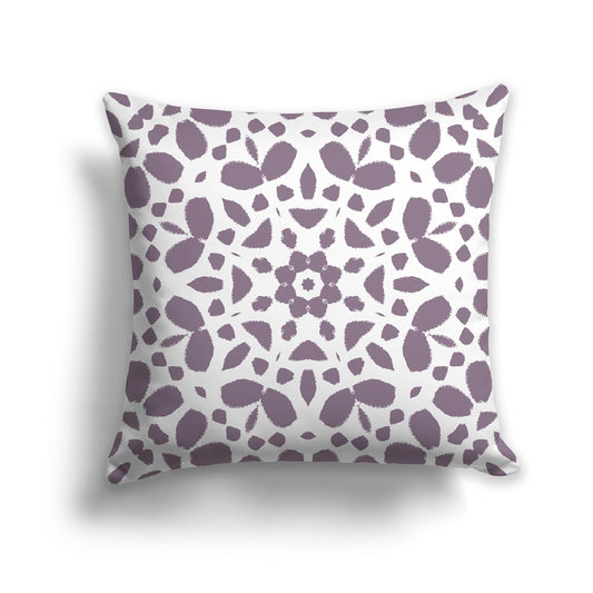 Square Throw Pillow with Large Medium Purple and White Circular Graphic