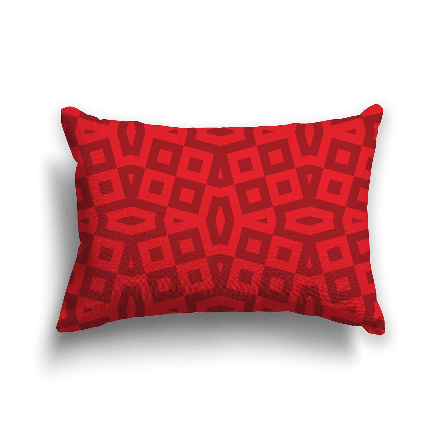 20x14 inch Lumbar Throw Pillow with Two-tone Red Geometric Pattern