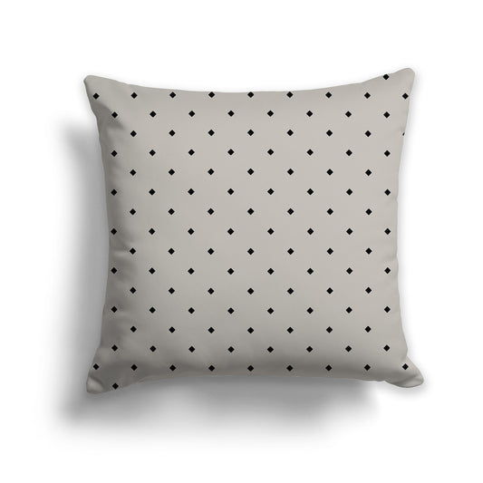 26 inch Taupe Throw Pillow with Large Black Diamond Pattern
