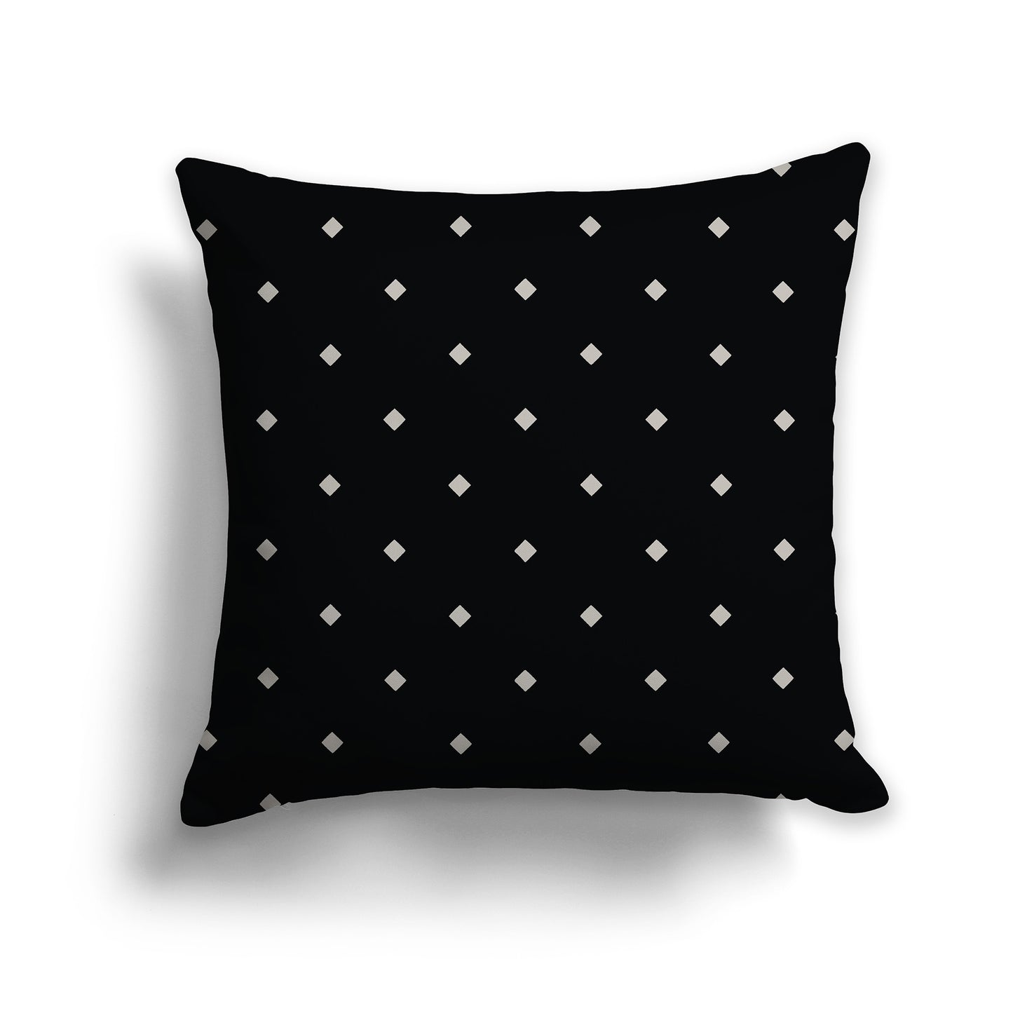 16 inch Black Throw Pillow with Large Taupe Diamond Pattern
