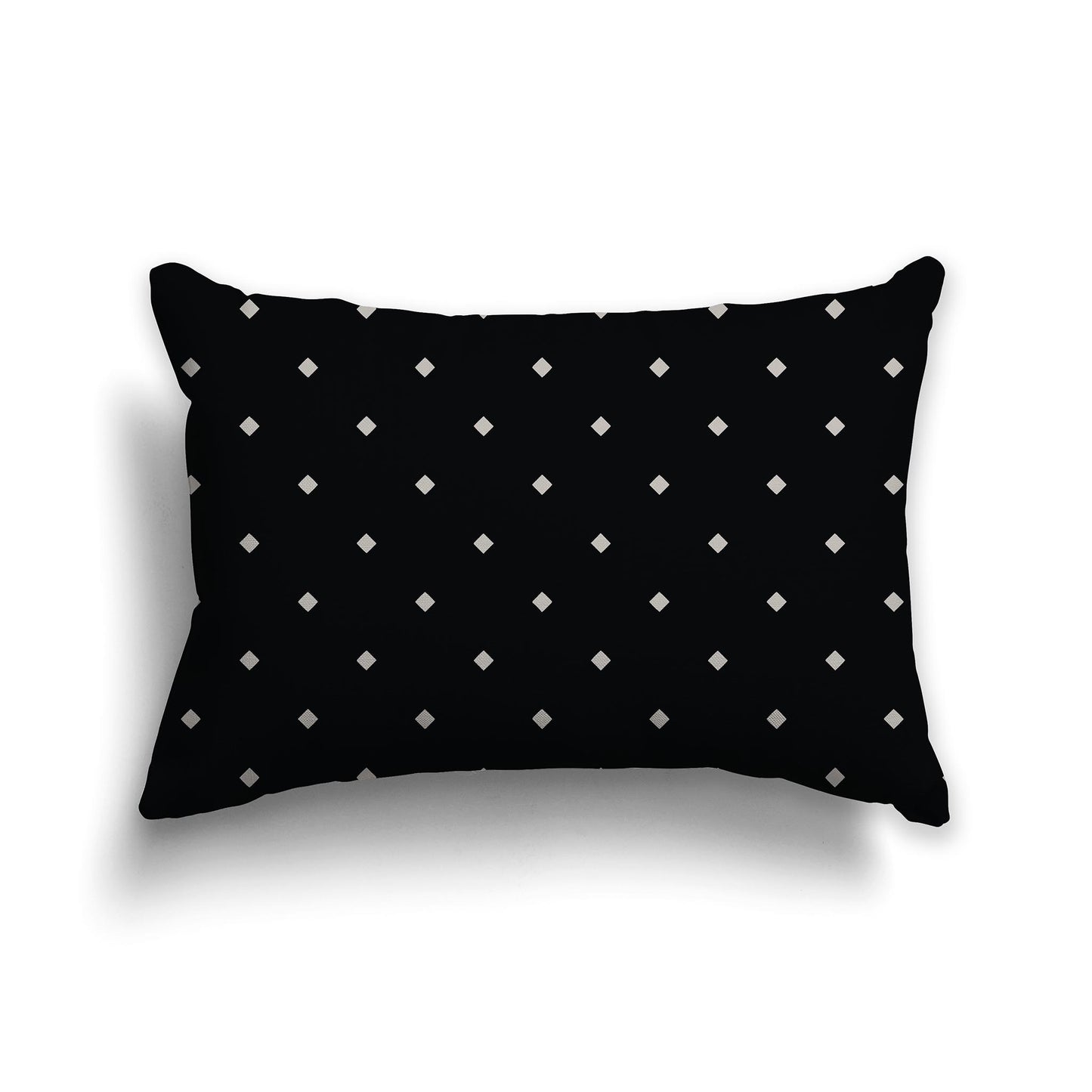 20x14 inch Lumbar Black Throw Pillow with Large Taupe Diamond Pattern