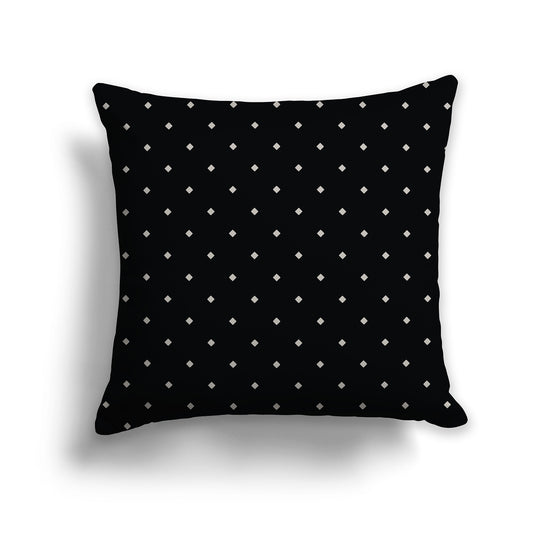 26 inch Black Throw Pillow with Large Taupe Diamond Pattern