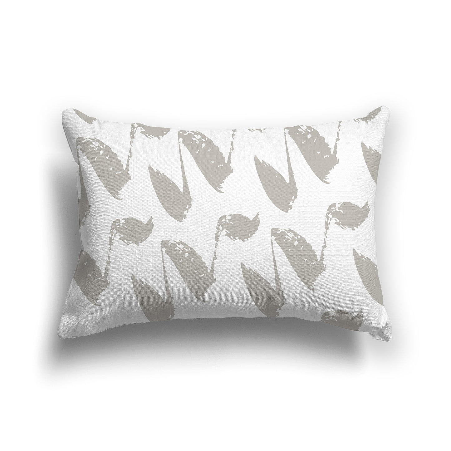 Lumbar Throw Pillow with White and Taupe Squiggle Pattern