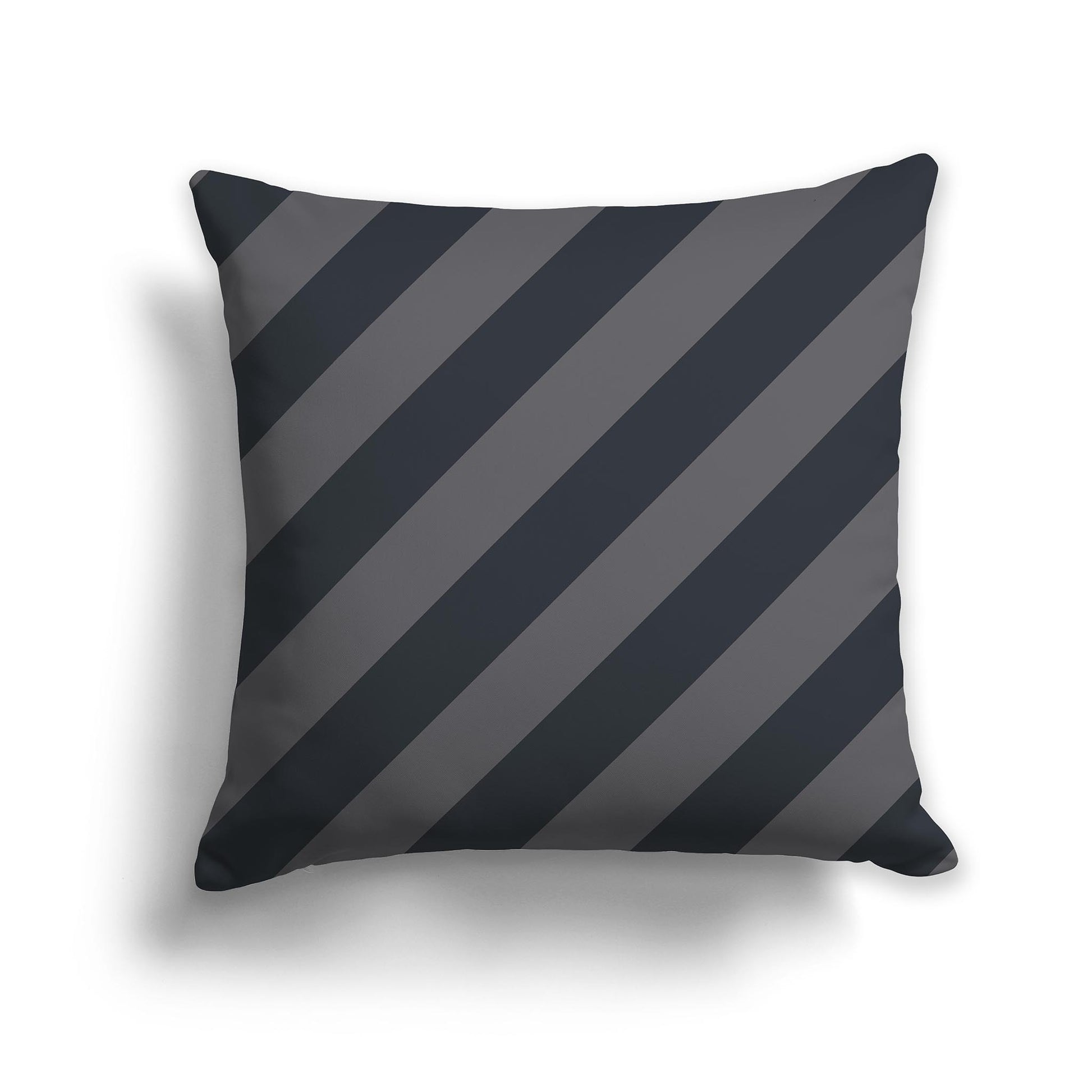 Square Throw Pillow with Two-tone Grey Diagonal Bars
