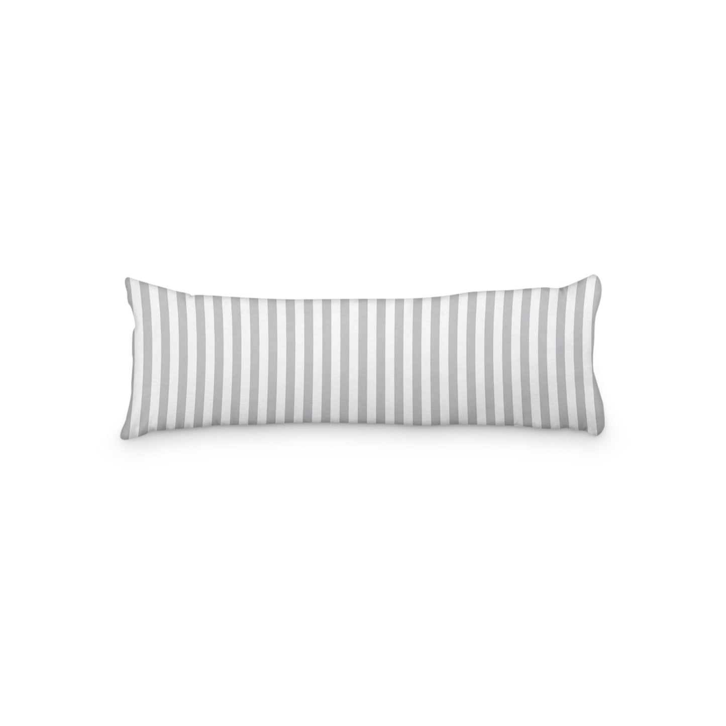 White Microfiber Body Pillow with Grey Bars, MFBP-1203-051,  20 x 54 inches