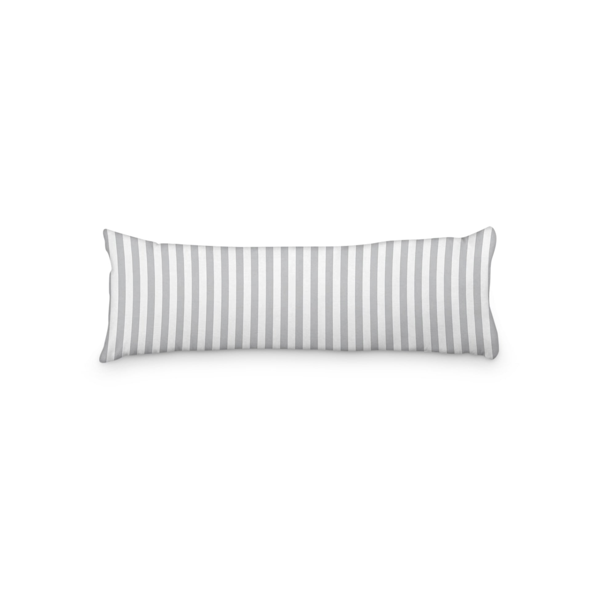 White Microfiber Body Pillow with Grey Bars, MFBP-1203-051,  20 x 54 inches