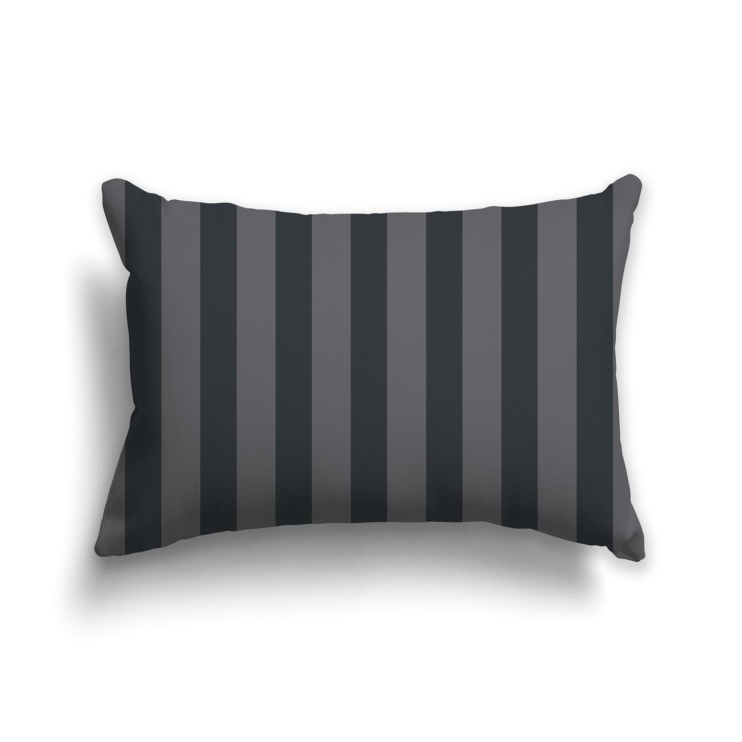 20x14 inch Lumbar Throw Pillow with Thick Two-tone Grey Vertical Bars