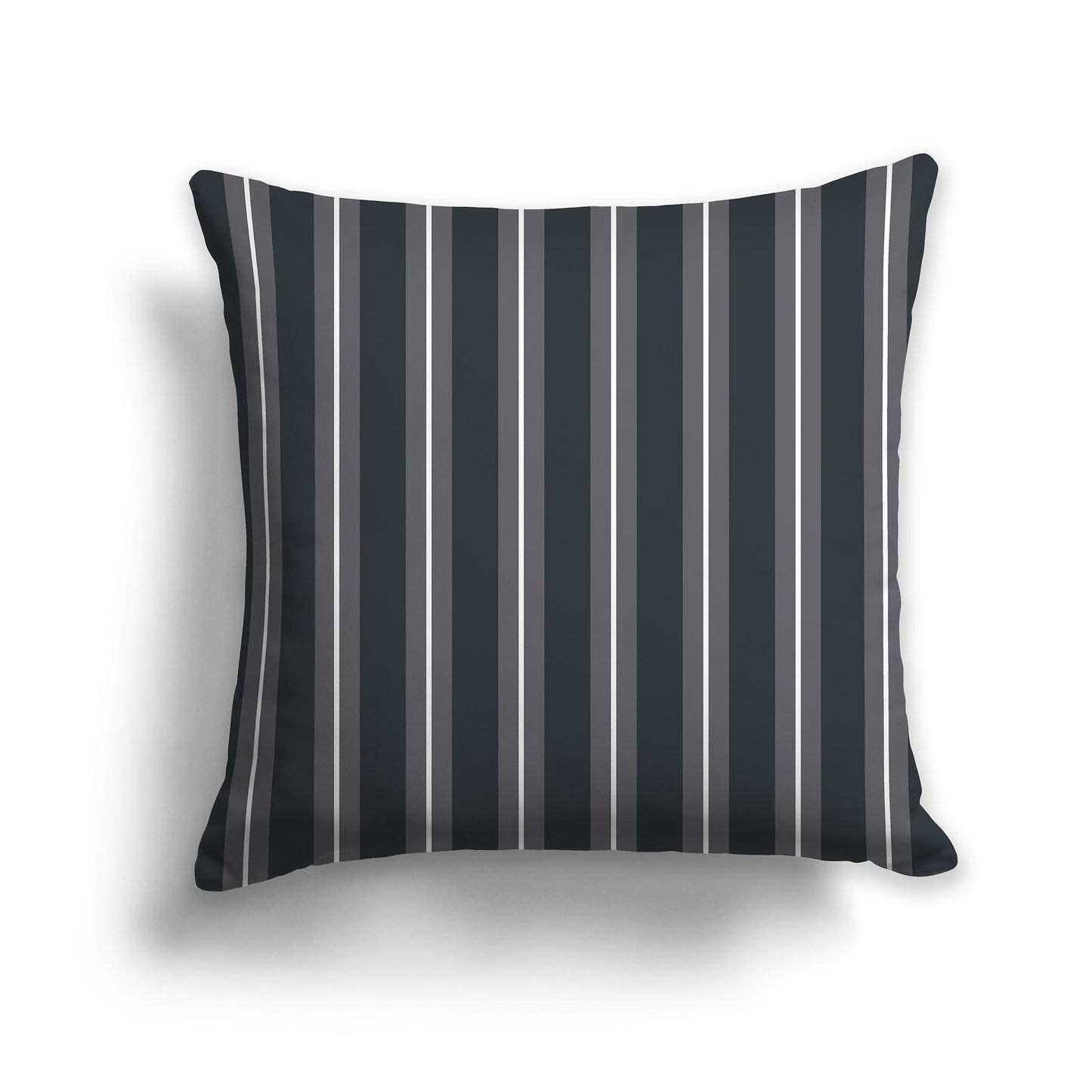 Square Throw Pillow with Two-tone Grey and White Multistripe Pattern