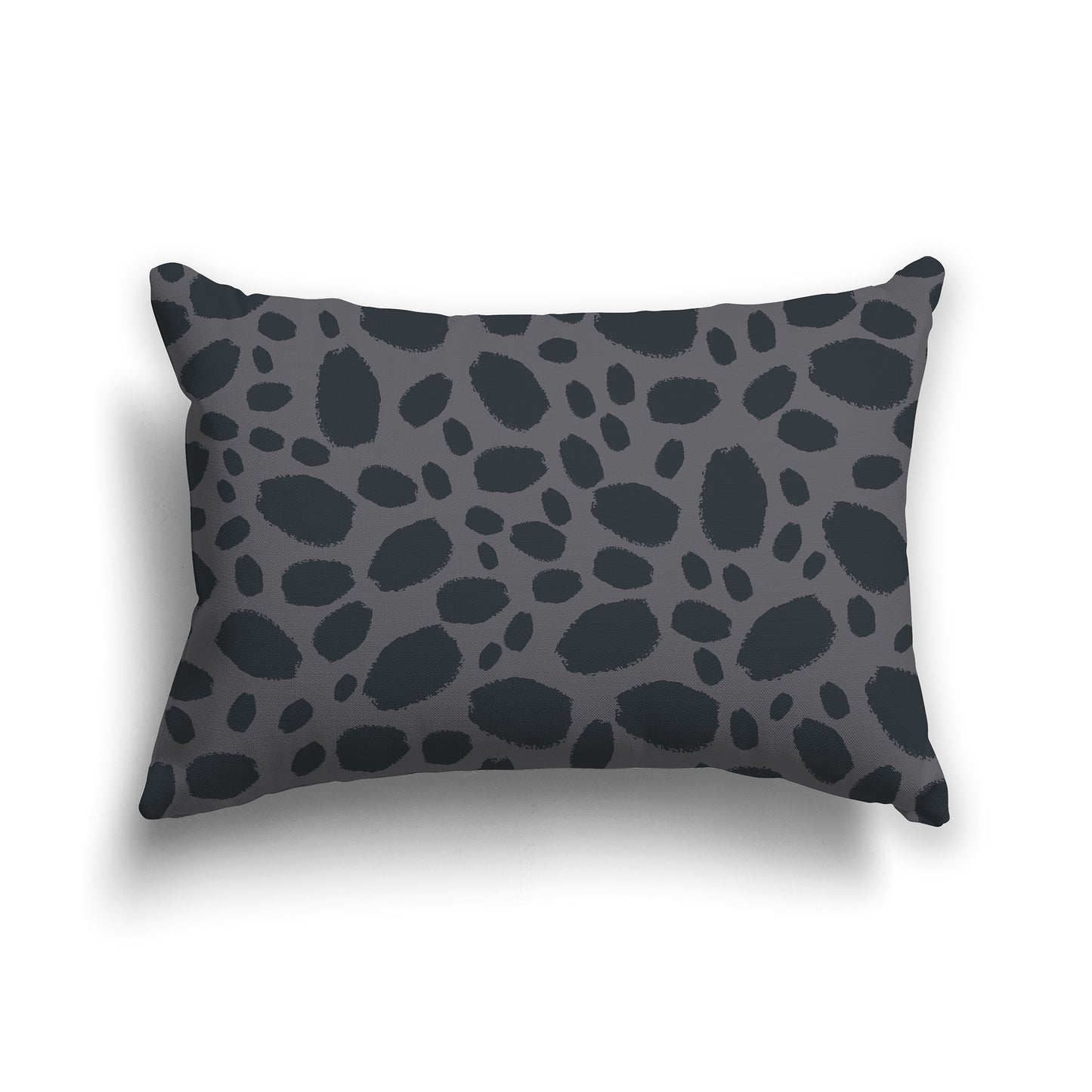 20x14 inch Lumbar Throw Pillow with Two-tone Grey Paint Dab Pattern