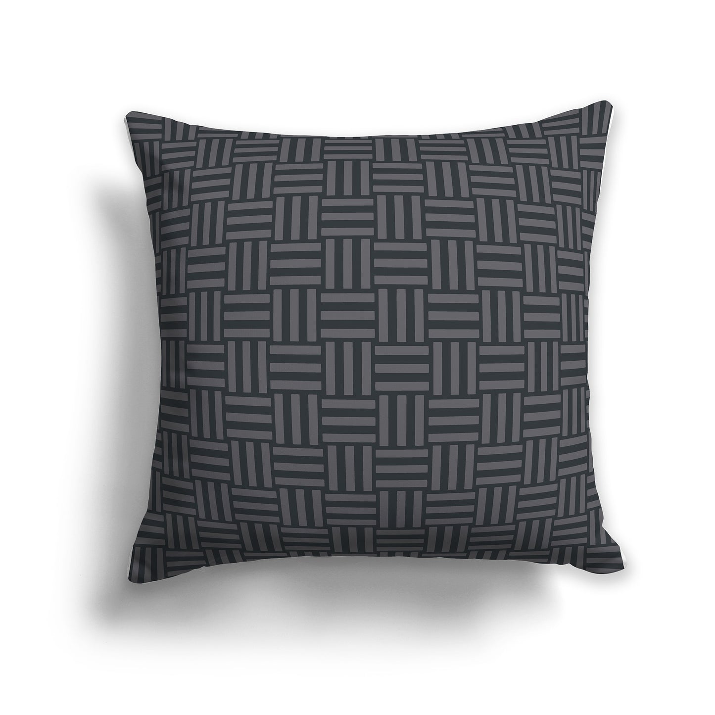 26 inch Throw Pillow with Two-tone Grey Basket Weave Pattern