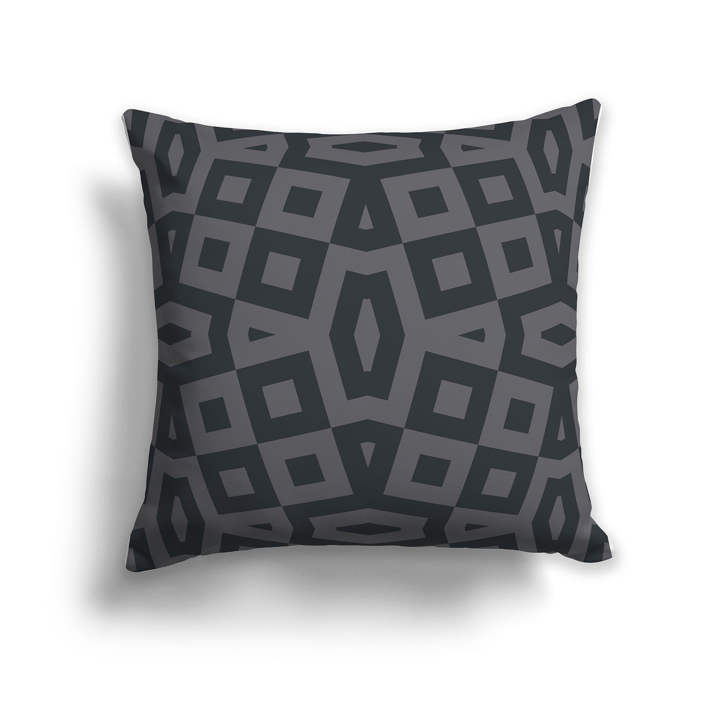 14 inch Throw Pillow with Two-tone Grey Geometric Pattern