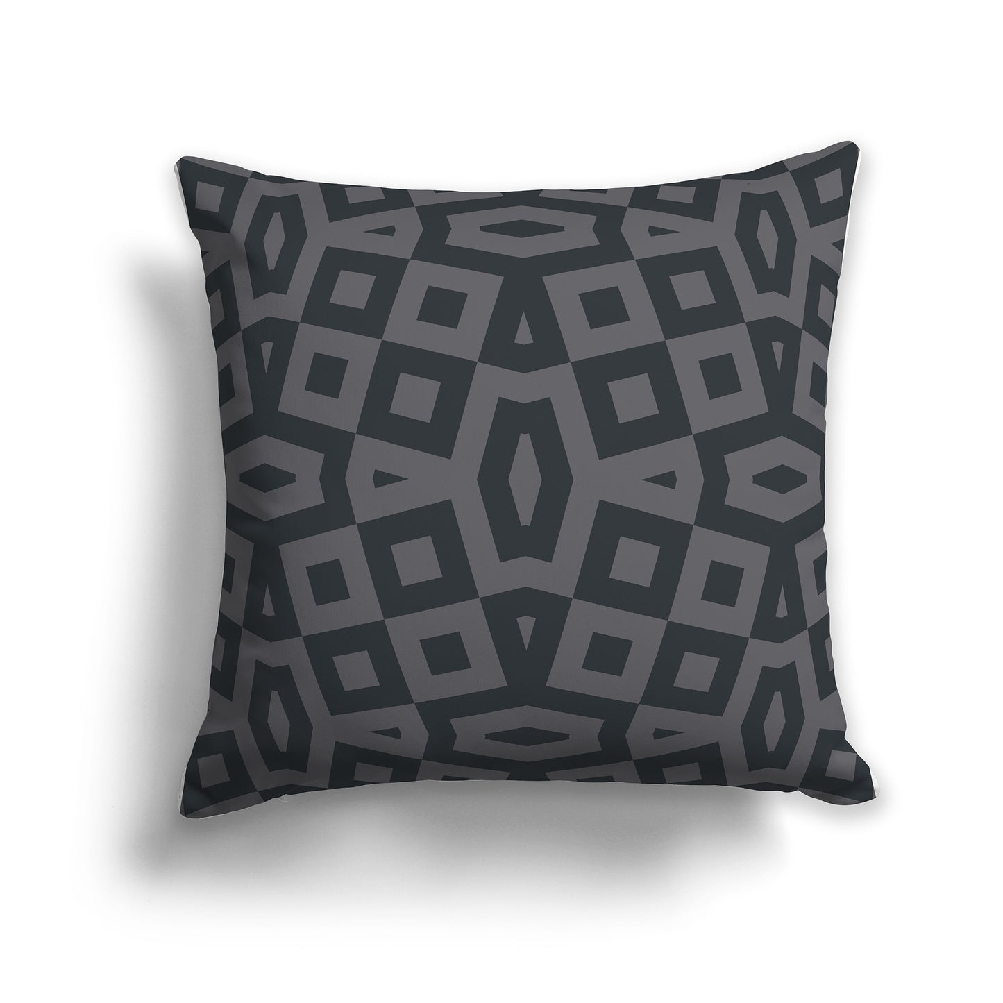 16 inch Throw Pillow with Two-tone Grey Geometric Pattern