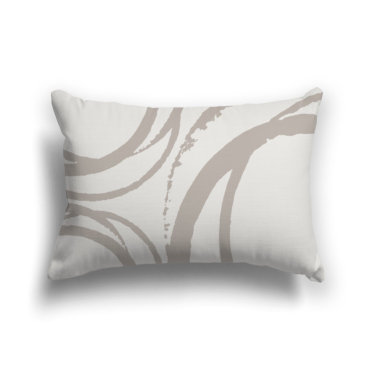 Lumbar Throw Pillow with Taupe and Light Taupe Abstract Circles