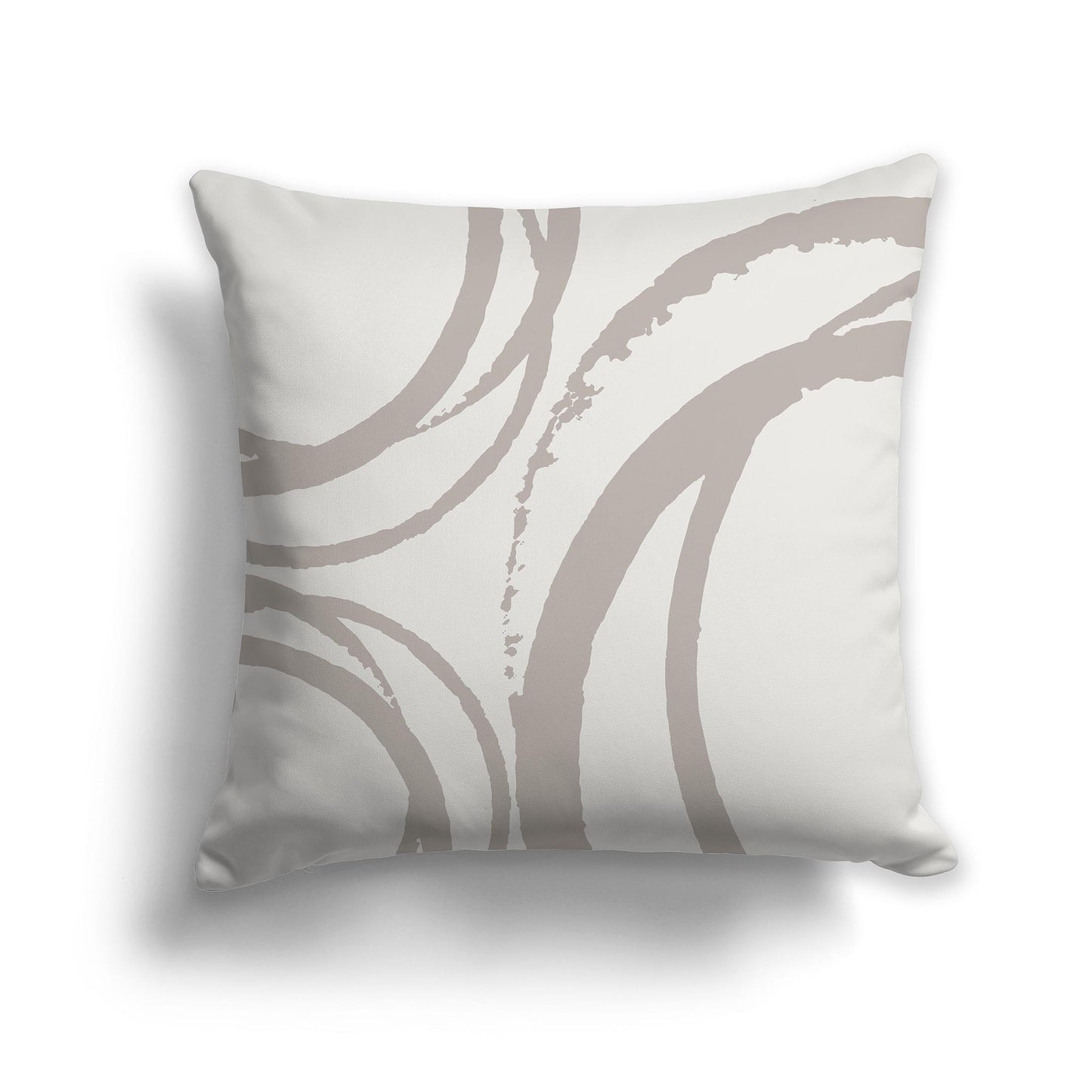 Square Throw Pillow with Taupe and Light Taupe Abstract Circles