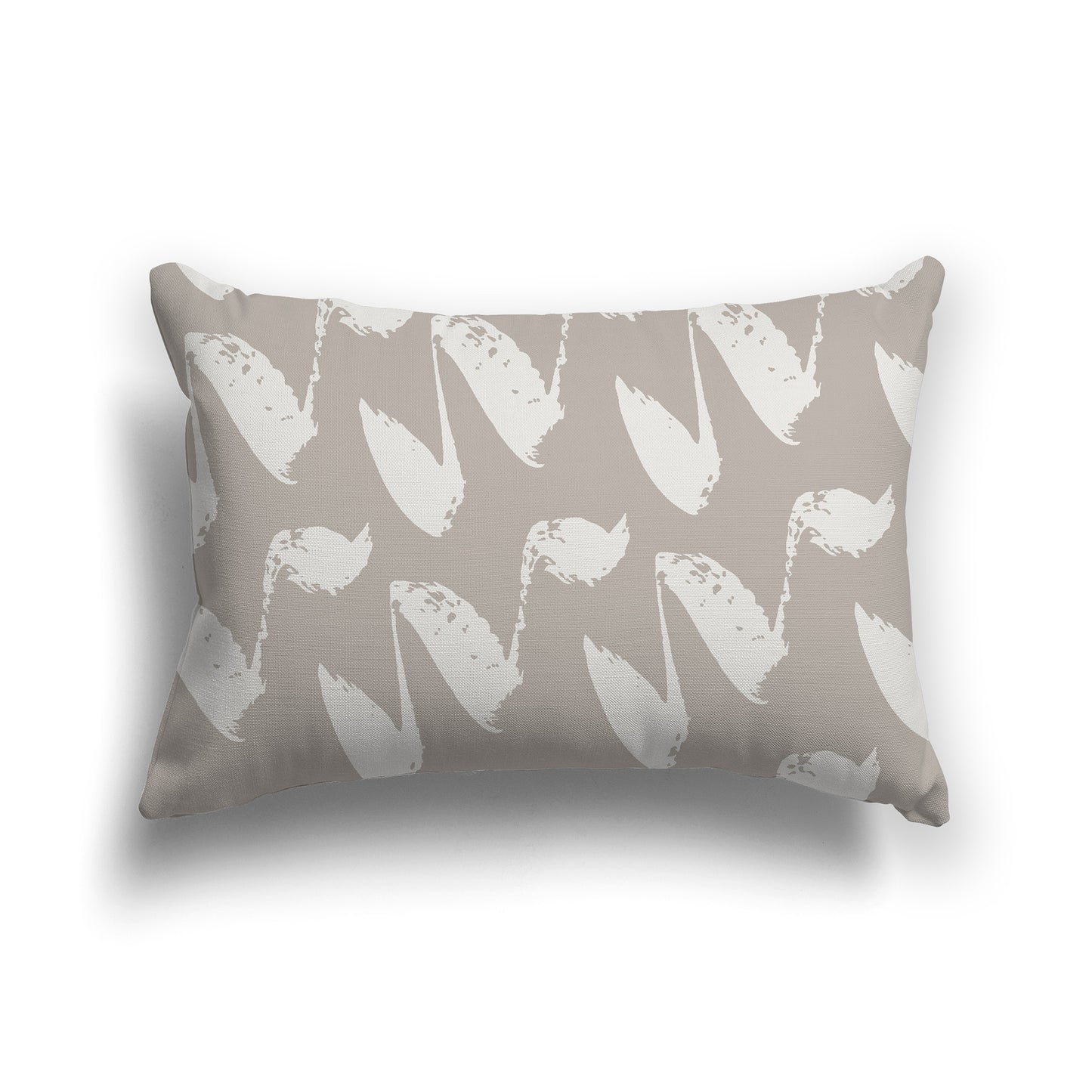 Lumbar Throw Pillow with Dark Taupe and Taupe Squiggle Pattern