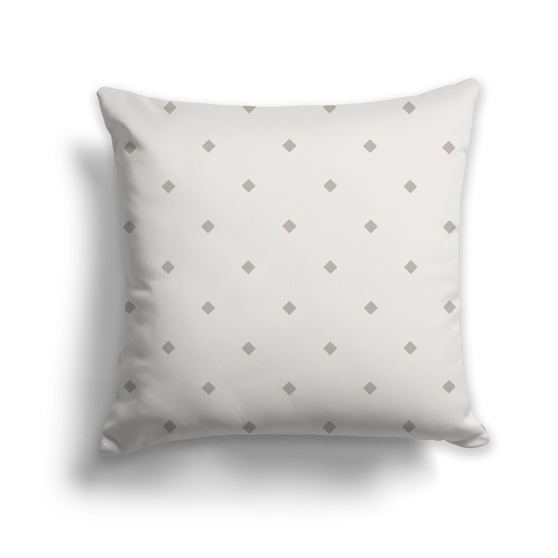 14 inch Taupe Throw Pillow with Large Light Taupe Diamond Pattern