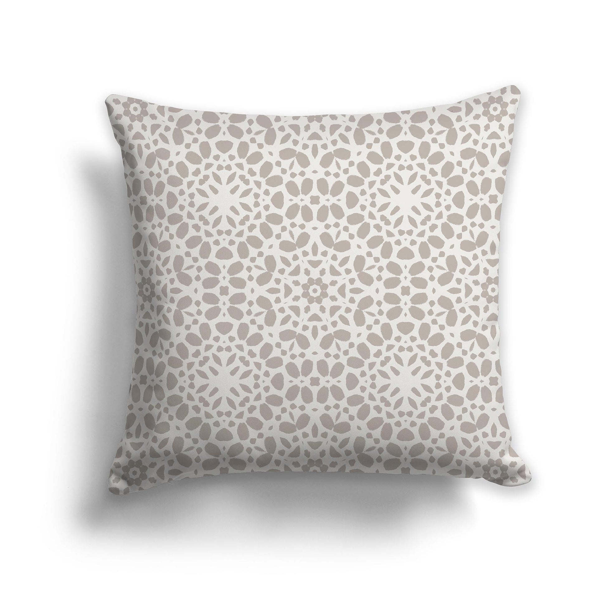 Square Throw Pillow with Two-tone Taupe  Circular Repeat Pattern