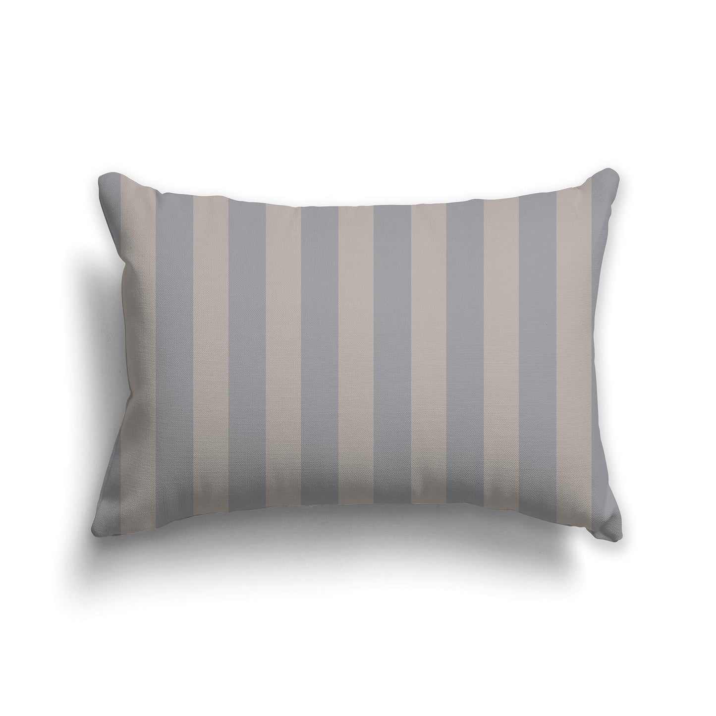 20x14 inch Lumbar Throw Pillow with Thick Taupe and White Vertical Bars