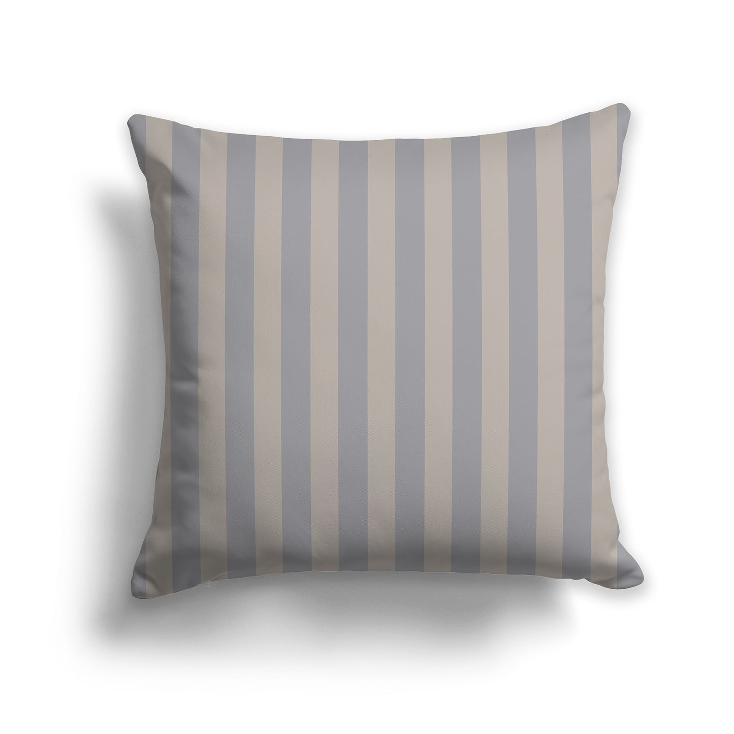 26 inch Throw Pillow with Thick Taupe and White Vertical Bars
