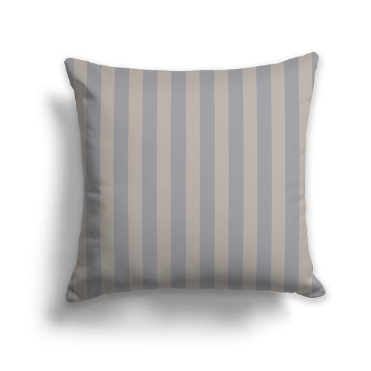 26 inch Throw Pillow with Thick Taupe and White Vertical Bars