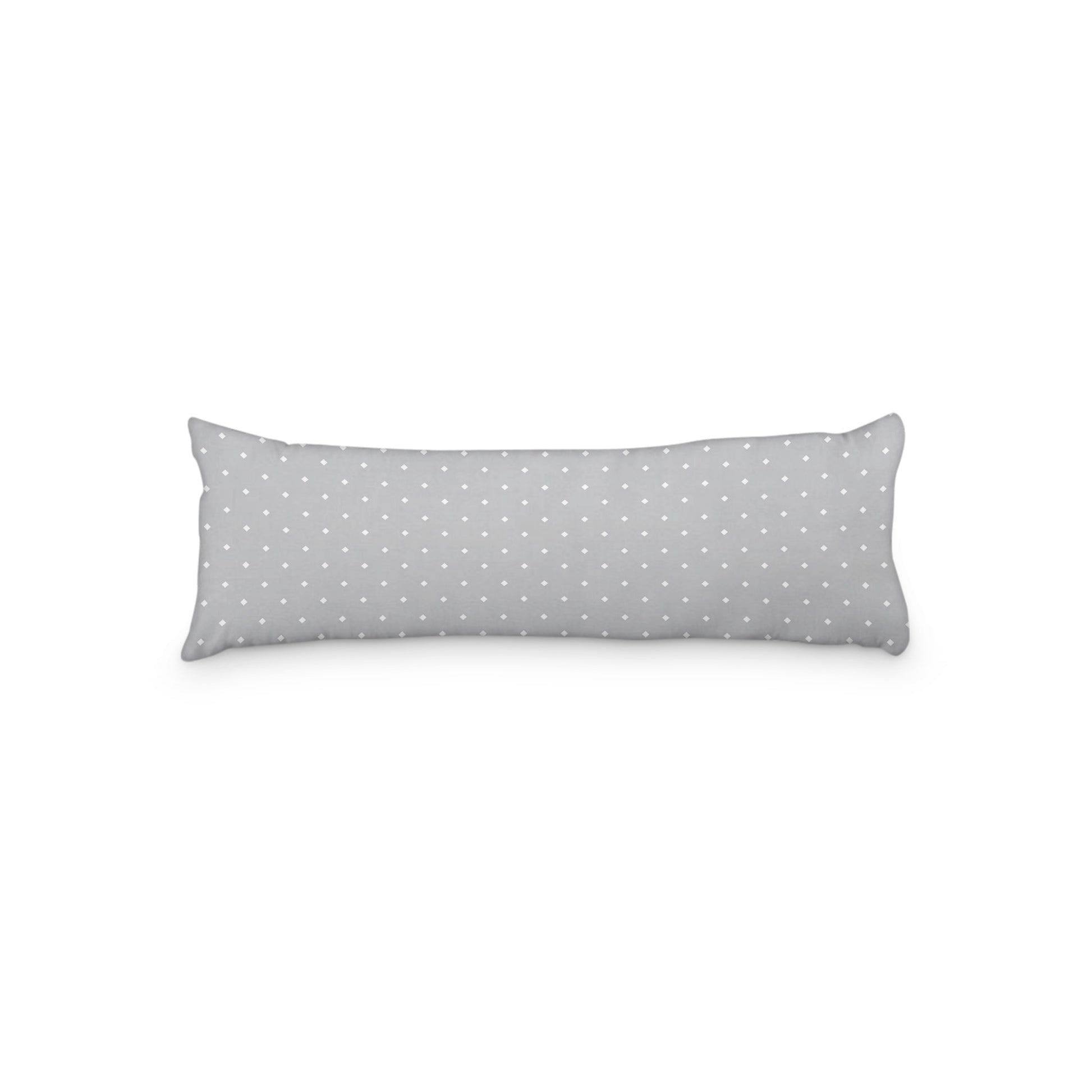 Grey Microfiber Body Pillow with White Diamonds, MFBP-1203-102,  20 x 54 inches