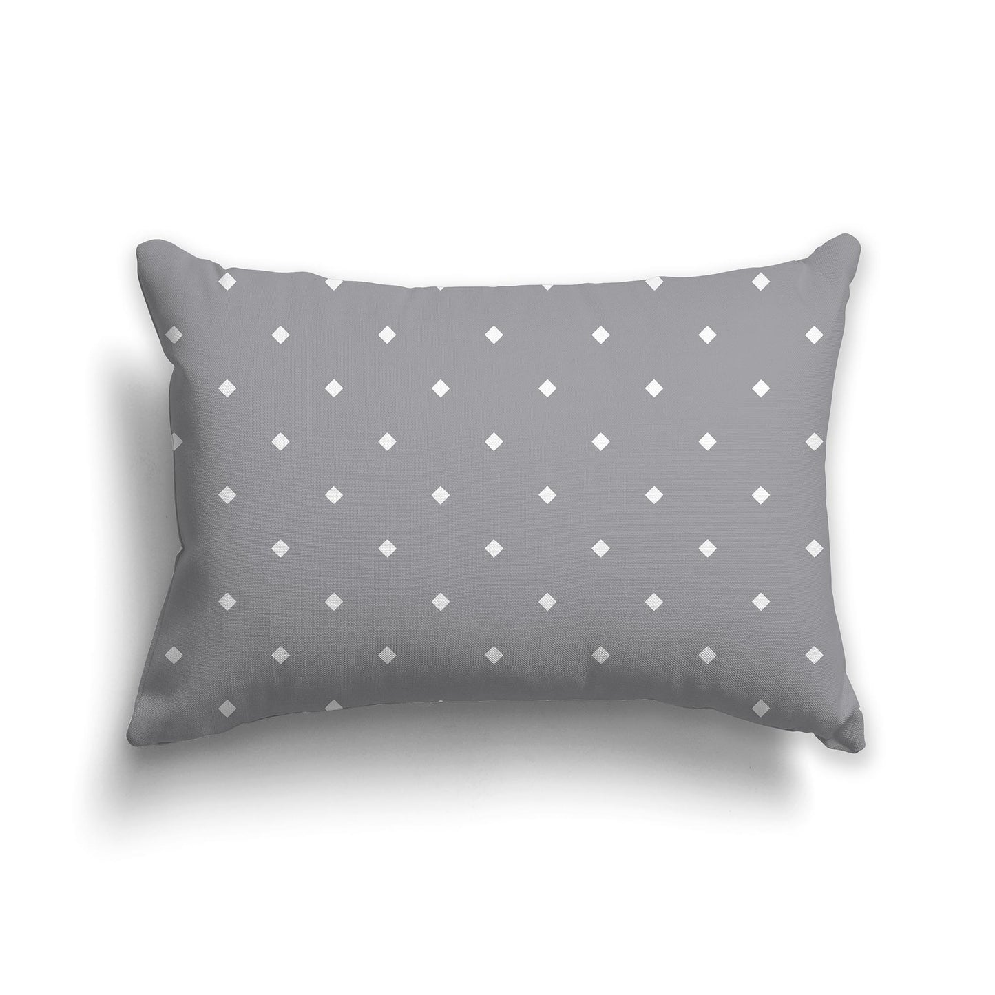 20x14 inch Lumbar Taupe Throw Pillow with Large White Diamond Pattern