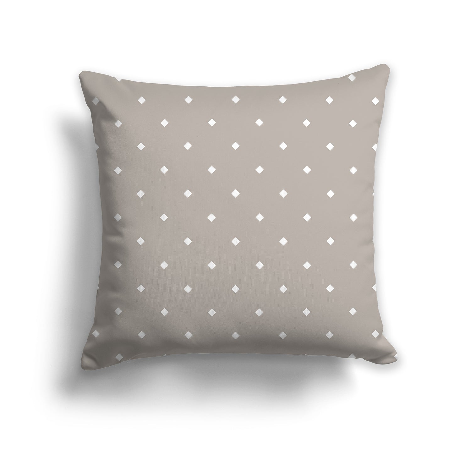 20 inch Taupe Throw Pillow with Large White Diamond Pattern