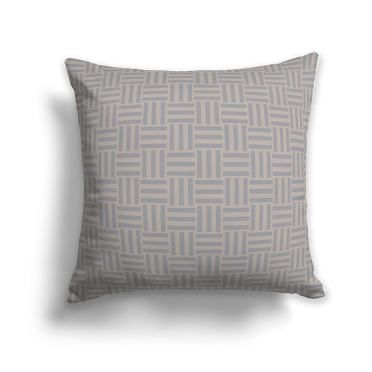 26 inch Throw Pillow with Taupe and Grey Basket Weave Pattern