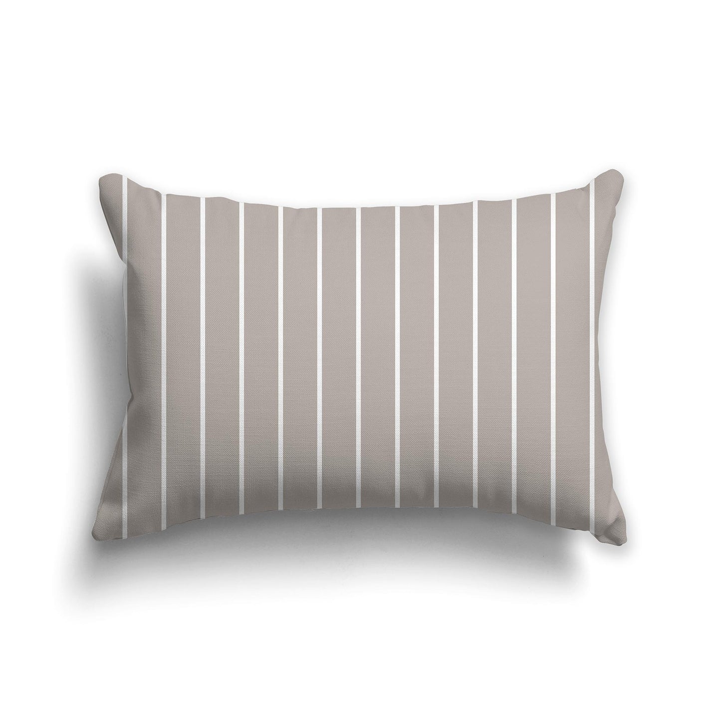 20x14 inch Lumbar Throw Pillow with Taupe and White Thin Vertical Stripe Pattern