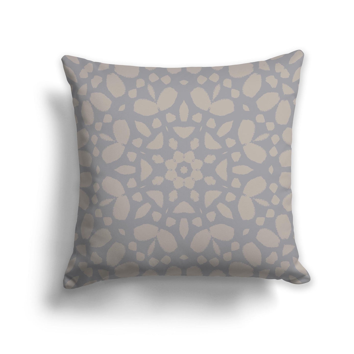 Grey Square Throw Pillow with Large Taupe Circular Graphic