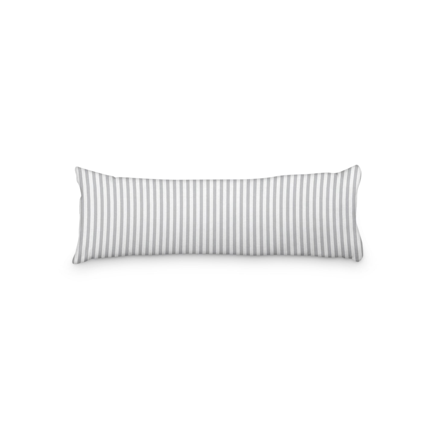 White Microfiber Body Pillow with Thin Grey Bars, MFBP-1203-241,  20 x 54 inches