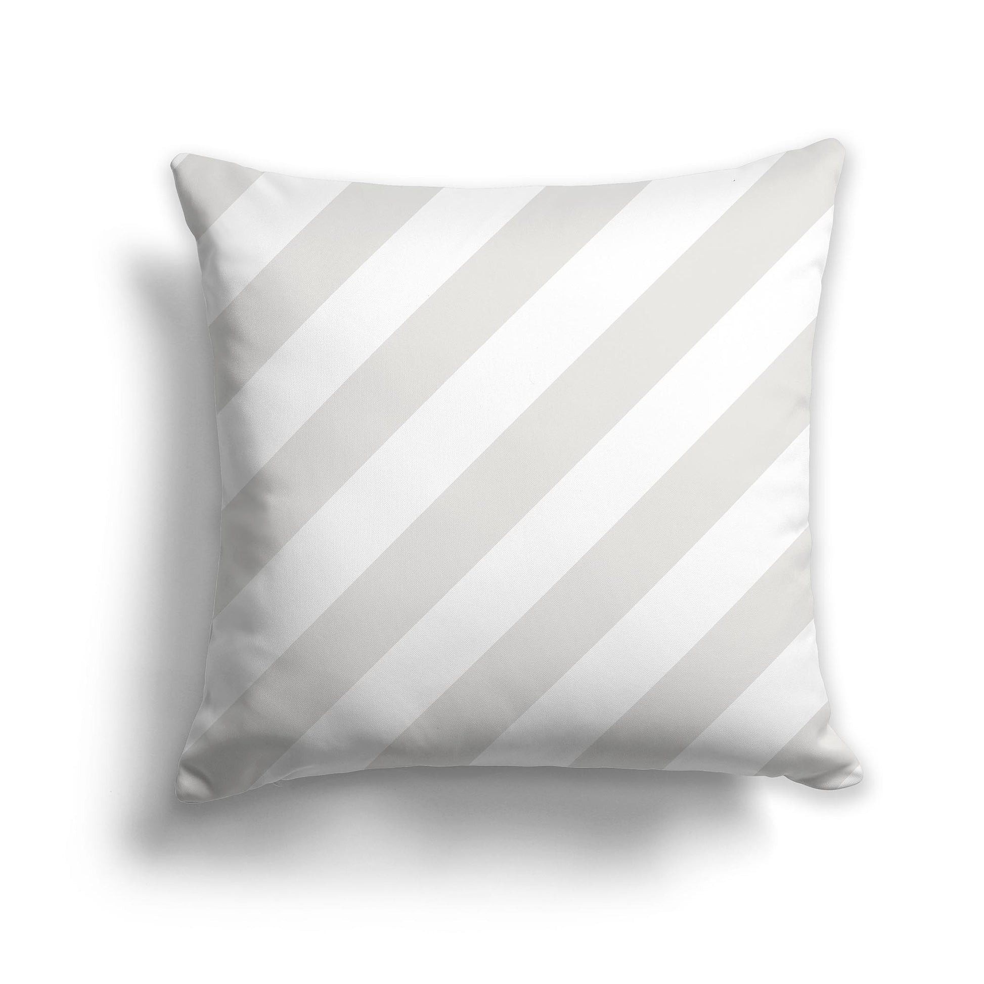 Square Throw Pillow with Light Taupe and White Diagonal Bars